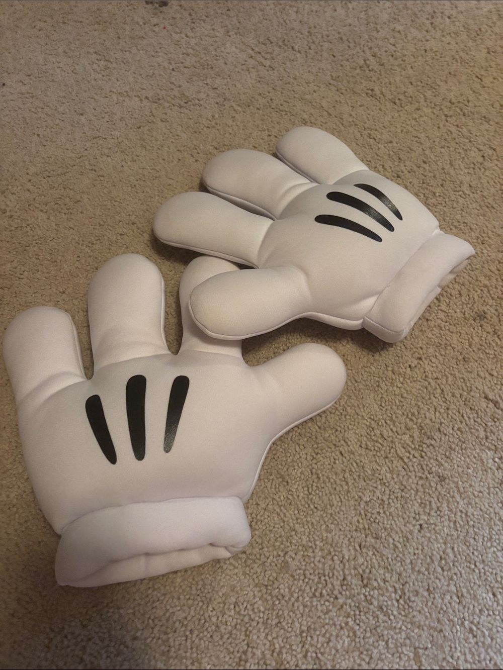 Disney White Cartoon Character Mittens with Black Details